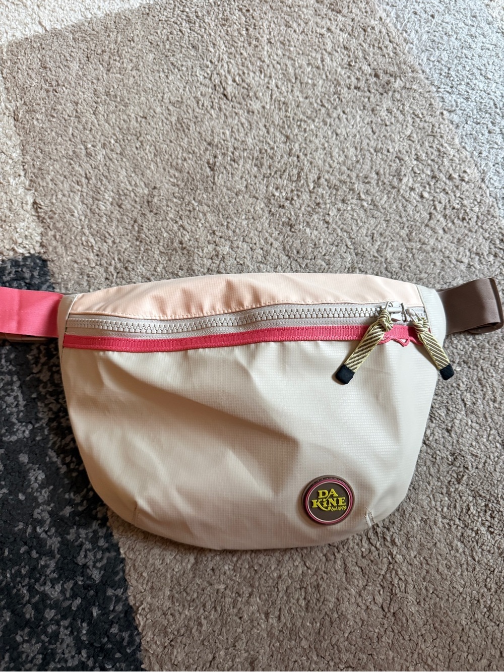 DAKINE Renovation Cream and Pink Hip Pack-Lightweight Crossbody Sling Waist Pack